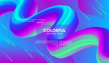 Soyut dalga degrade sıvı şekli. 3D arka plan.