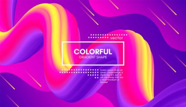 Modern 3d arka plan. Renkli dalga soyut sıvı şekil.