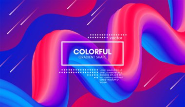 Trendy 3d arka plan rengi. Dalga sıvı şekil.