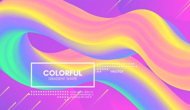 Soyut dalga degrade sıvı şekli. Pastel arka plan.