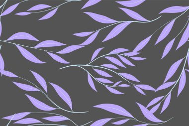 Dikişsiz yaz desen Pastel renk tasarımı. Vektör Okaliptüs yaprakları. Güzel şube ve çiçek öğeleri. Tropik bitkiler. Botanik arka plan. Yaz desen düğün tasarımı için yazdırma.