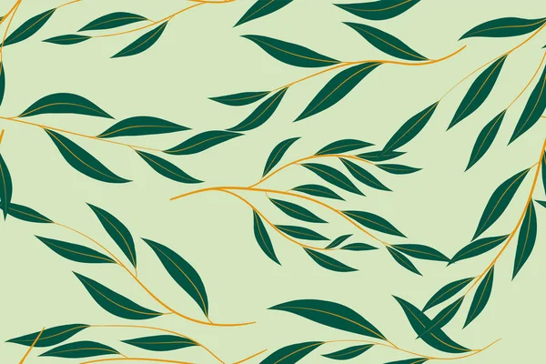 Ljusa sömlös blommönster. Vector Eucalyptus blad och vackra Blossom element. Färgglada botaniska sommaren bakgrund. Sömlös blommönster för bröllop Design, Print, textil, tyg, papper — Stock vektor