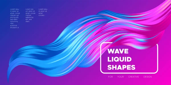 3d Abstract Liquid Colorful Shapes. — Stock Vector