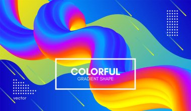 3d arka plan. Renkli dalga sıvı şekil.