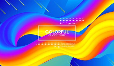 3d arka plan. Renkli dalga sıvı şekil.