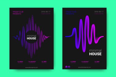 Müzik posterler ekolayzır ve dalga ile daireler bozuk.