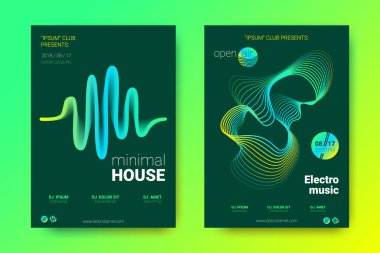 Elektronik müzik Fest poster. Vektör bozuk mermi ve şeritler.