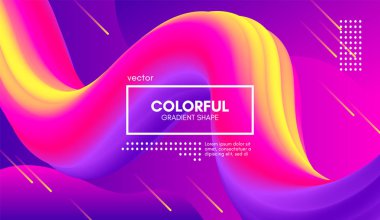 Modern 3d arka plan. Renkli dalga soyut sıvı şekil.