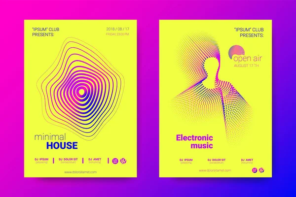 Poster vectorial del Electronic Music Fest. Rondas distorsionadas . — Archivo Imágenes Vectoriales