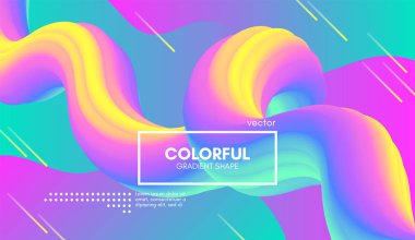 Soyut dalga degrade sıvı şekli. Pastel arka plan.