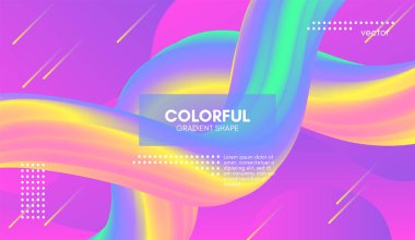 Soyut dalga degrade sıvı şekli. Pastel arka plan.