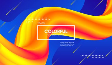 Trendy 3d arka plan rengi. Dalga sıvı şekil.