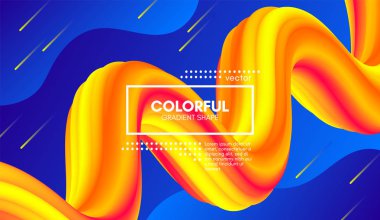 Trendy 3d arka plan rengi. Dalga sıvı şekil.