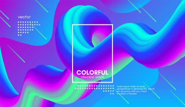 Soyut dalga degrade sıvı şekli. 3D arka plan.