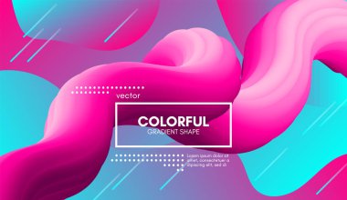 Trendy 3d arka plan rengi. Dalga sıvı şekil.