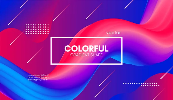 Trendy Color 3d Background. Wave Fluid Shape. — Stock Vector