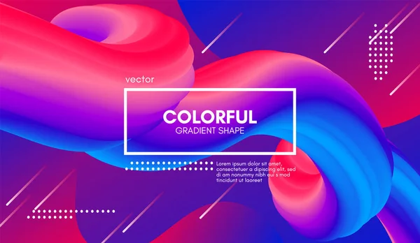 Color de moda 3d fondo. Forma de fluido de onda . — Vector de stock