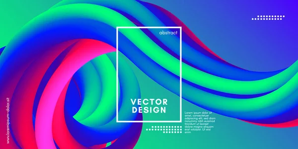 Modern 3d arka plan. Renkli dalga soyut sıvı şekil. — Stok Vektör