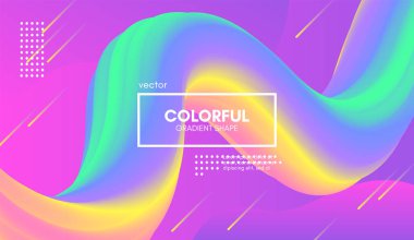 Soyut dalga degrade sıvı şekli. Pastel arka plan.