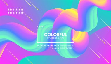 Soyut dalga degrade sıvı şekli. Pastel arka plan.