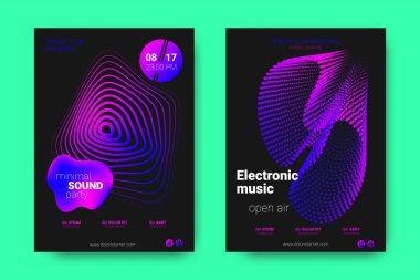 Müzik posterler ekolayzır ve dalga ile daireler bozuk.