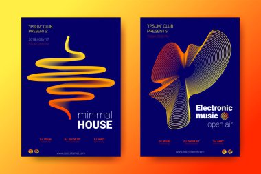 Renkli müzik afişlerin dalga ile mermi bozuk.