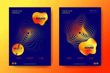 Renkli müzik afişlerin dalga ile mermi bozuk.