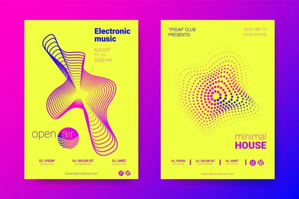 Poster vectorial del Electronic Music Fest. Rondas distorsionadas . — Archivo Imágenes Vectoriales