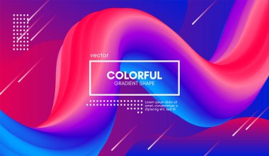 Trendy 3d arka plan rengi. Dalga sıvı şekil.