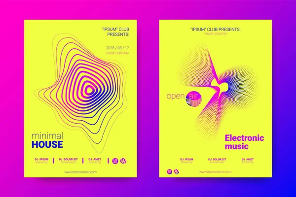 Elektronik müzik Fest vektör Poster. Bozuk mermi. — Stok Vektör