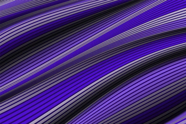 Trendy Abstract Background. Papier peint vectoriel avec effet de volume et de mouvement. Surface ultraviolette déformée. Lignes ondulées et gradient Mesh. Illustration 3D futuriste avec distorsion des lignes. Débit . — Image vectorielle