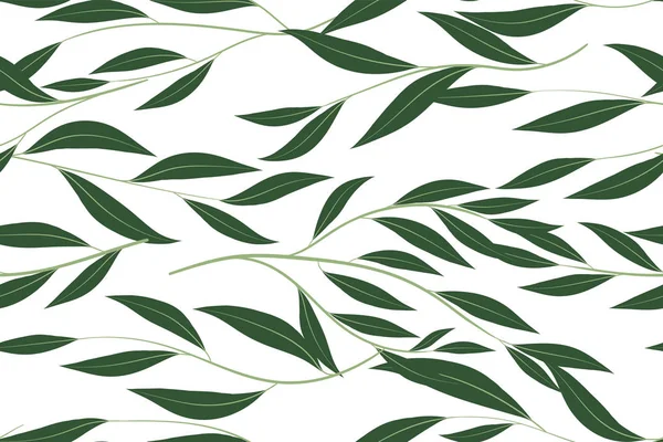 Eucalyptus vektor. Söta sömlösa mönster med Vector blad, grenar och blommiga inslag. Elegant söt bakgrund för rustikt bröllop Design, tyg, textil, klänning. Eucalyptus vektor i vintagestil — Stock vektor