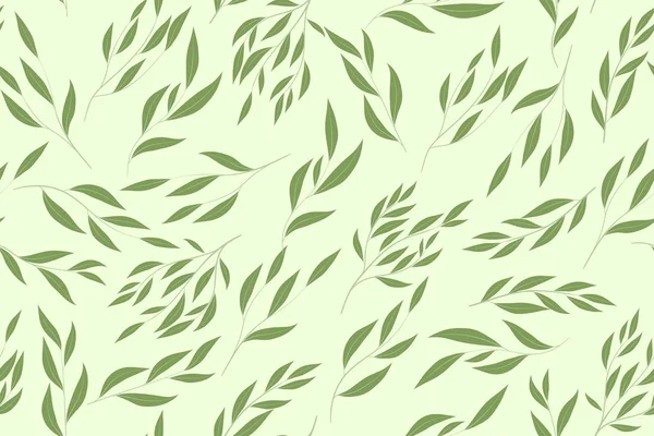 Elegante patrón sin costuras de eucalipto en el diseño de color pastel. Estilo acuarela. Hojas de vectores, ramas de helecho de palma y ramo de hierbas. El verde de la boda rústica. Patrón de Eucalipto para Decorar, Imprimir — Vector de stock