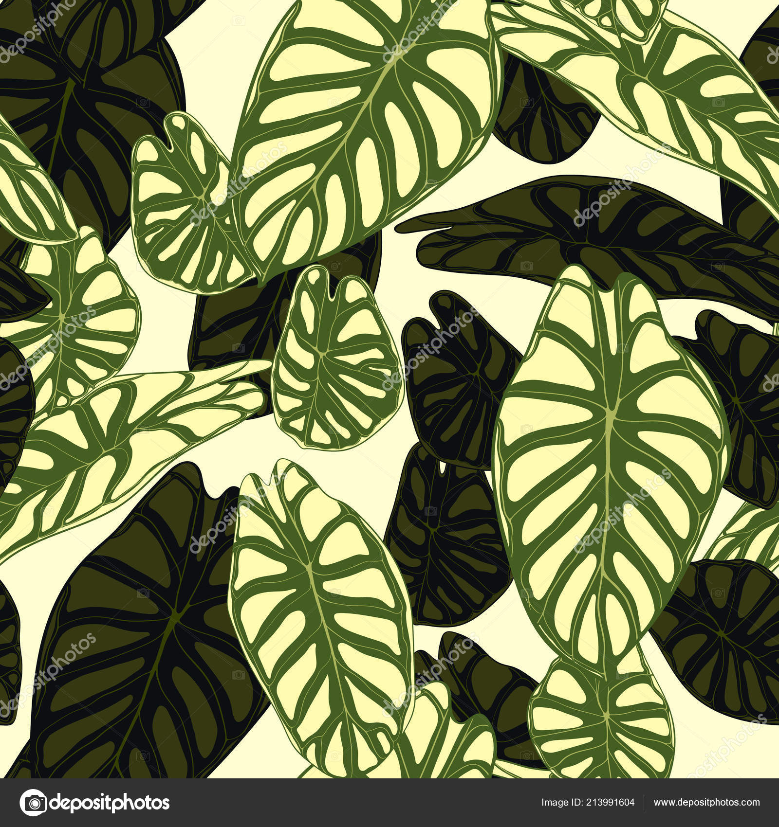 rain Forest Plant Leaf Pattern Photographic Background Cloth Plant Series