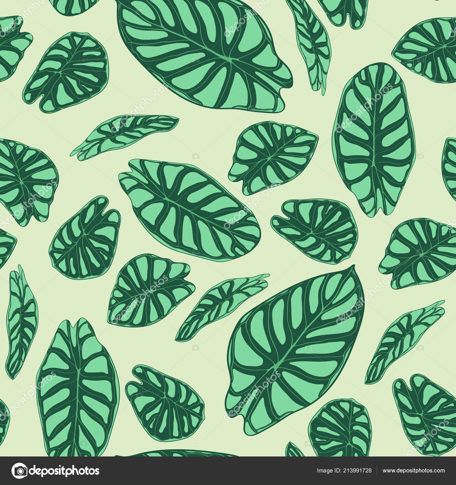 rain Forest Plant Leaf Pattern Photographic Background Cloth Plant Series