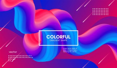 Trendy 3d arka plan rengi. Dalga sıvı şekil.