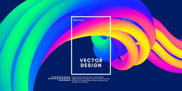 Modern 3d arka plan. Renkli dalga soyut sıvı şekil. — Stok Vektör