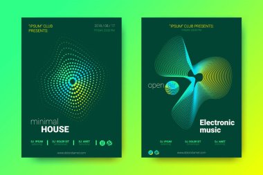 Elektronik müzik Fest poster. Vektör bozuk mermi ve şeritler.