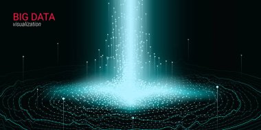 Fütüristik soyutlama. Büyük veri görselleştirme.