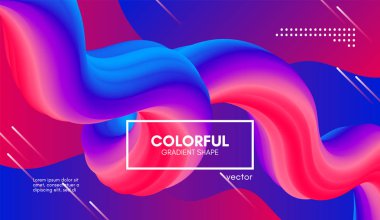 Trendy 3d arka plan rengi. Dalga sıvı şekil.