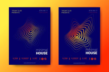 Renkli müzik afişlerin dalga ile mermi bozuk.