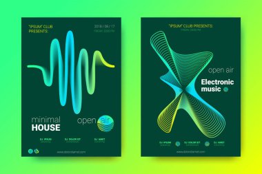 Elektronik müzik Fest poster. Vektör bozuk mermi ve şeritler.