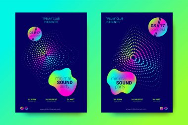 Müzik el ilanları seti dalga çizgileri ve distorsiyon.