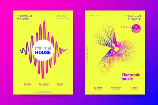 Vektor plakát Fest elektronické hudby. Zkreslený kol. — Stockový vektor