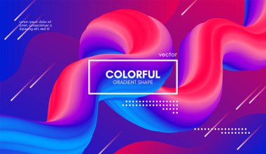 Trendy 3d arka plan rengi. Dalga sıvı şekil.