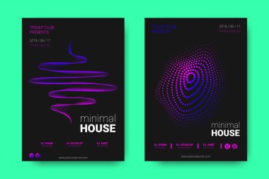 Müzik posterler ekolayzır ve dalga ile daireler bozuk.