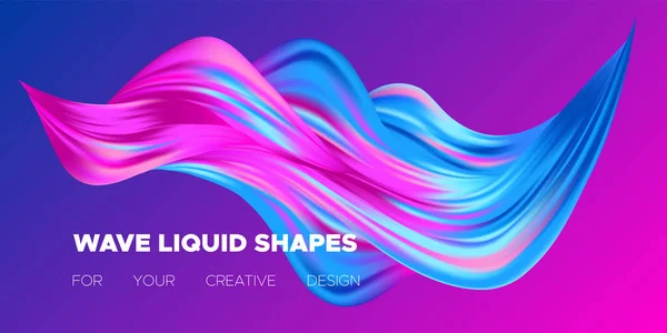 3d Abstract Liquid Colorful Shapes. — Stock Vector