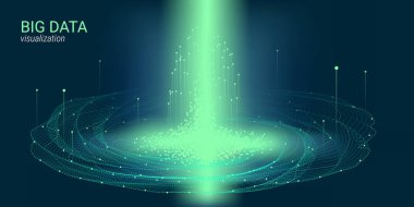 Soyut 3d büyük veri görselleştirme.