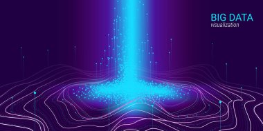 Soyut 3d büyük veri görselleştirme.
