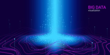 Soyut 3d büyük veri görselleştirme.